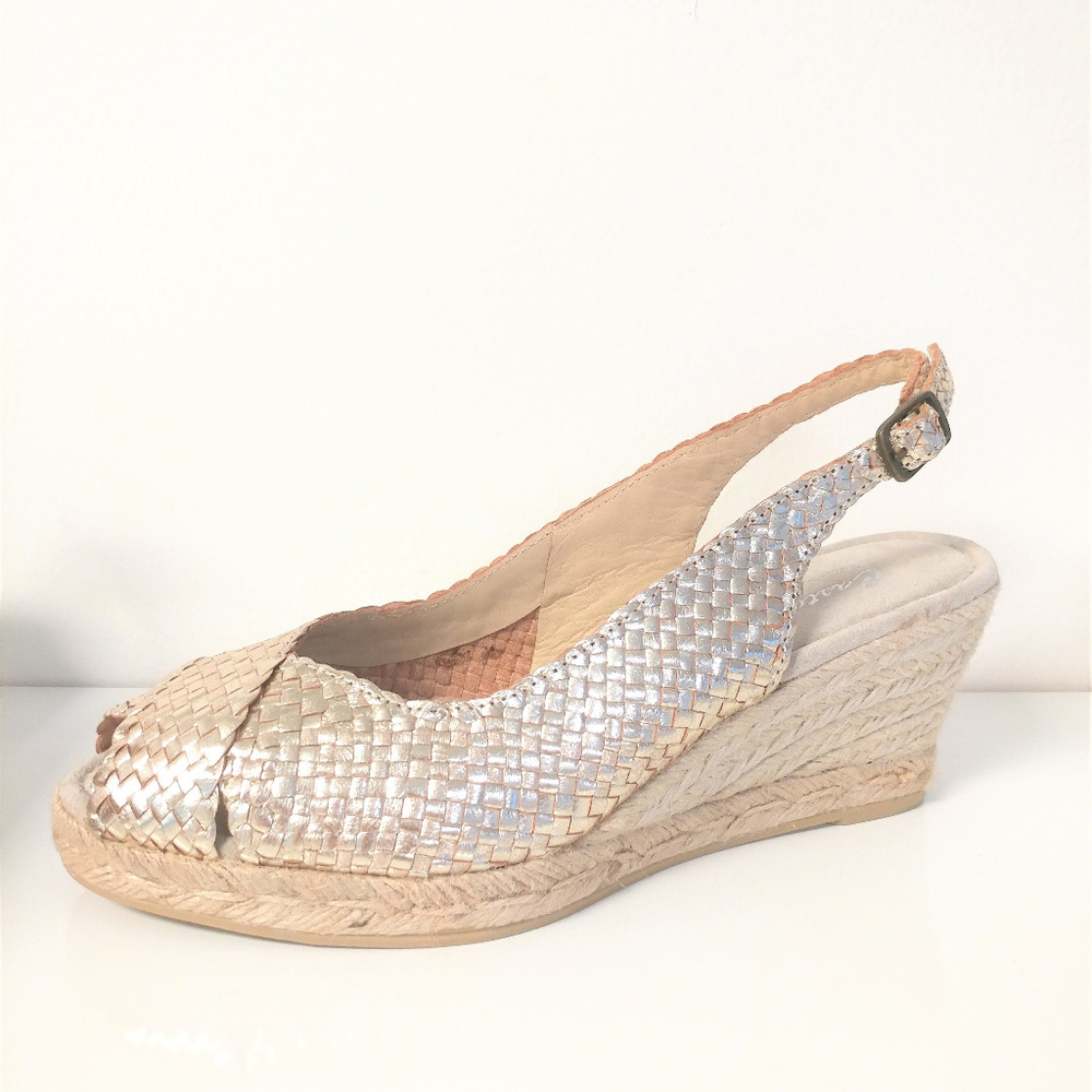 Castell Espadrilles Leather Platinum